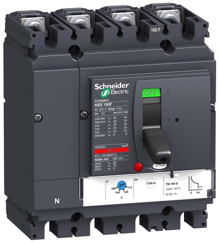 Автоматический выключатель 4П4Т ТМ100D NSX160H | код. LV430692 | Schneider Electric 
